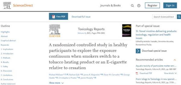 电子烟的危害性最新研究表明，改用电子烟后，烟民接触的有害物降到与完全戒烟类似